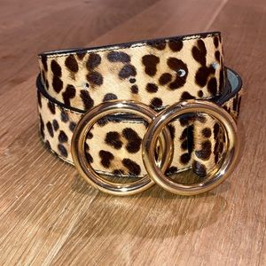 cheetah cowhide belt small